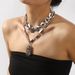ZA design sense ins cool style resin pendant chain splicing collarbone necklace for women_ipsvogv.com