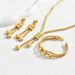 Copper 14K Gold Plated Retro Solid Color Jewelry Set_ipsvogv.com