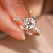 Mosang Stone Diamond Ring, 1 Carat Pure Silver Single Row Wedding Proposal Gift Ring for Girlfriend_ipsvogv.com