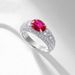 Fashion Cultivated Emerald Ring Female S925 Silver Inlaid Cultivated Colored Gemstone Full Diamond Ring Light Luxury_ipsvogv.com