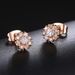 Unisex Fashion Flower Shape Earrings Inlaid with Zircon Rose Gold Plated Hot Earrings_ipsvogv.com
