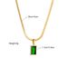 Niche retro titanium steel cube emerald diamond clavicle chain earrings high-end temperament versatile jewelry set_ipsvogv.com