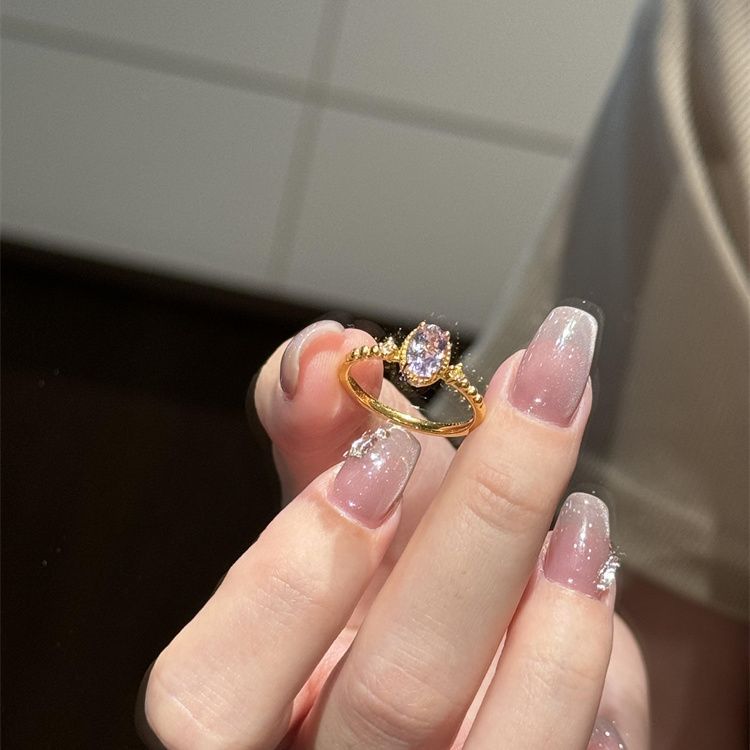 Same Style Rattan Purple Zircon For Women, Light Luxury, Niche, Versatile Design, Index Finger Ring, Fashionable And_ipsvogv.com