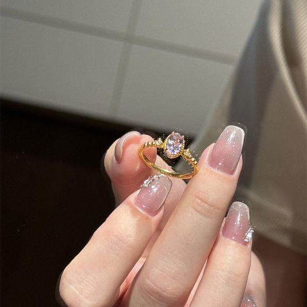 Same Style Rattan Purple Zircon For Women, Light Luxury, Niche, Versatile Design, Index Finger Ring, Fashionable And_ipsvogv.com