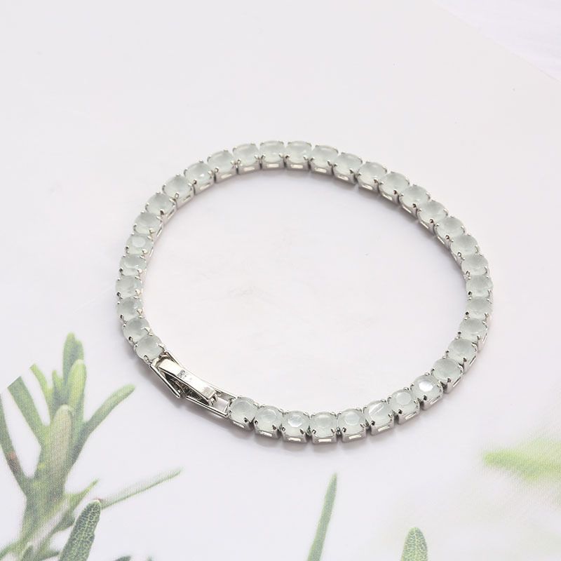 Zircon Bracelet Single Row 4mm Round Full Diamond Tennis Chain Hip Hop Jewelry Niche_ipsvogv.com