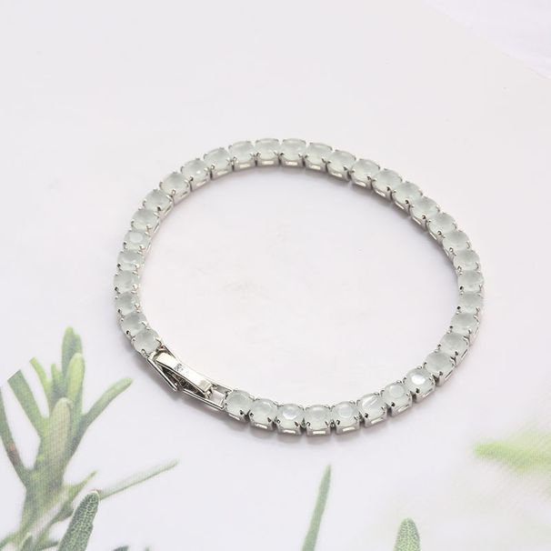 Zircon Bracelet Single Row 4mm Round Full Diamond Tennis Chain Hip Hop Jewelry Niche_ipsvogv.com