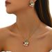 Ladies' jewelry set with inlaid winding design, long necklace pendant, versatile and niche earrings_ipsvogv.com