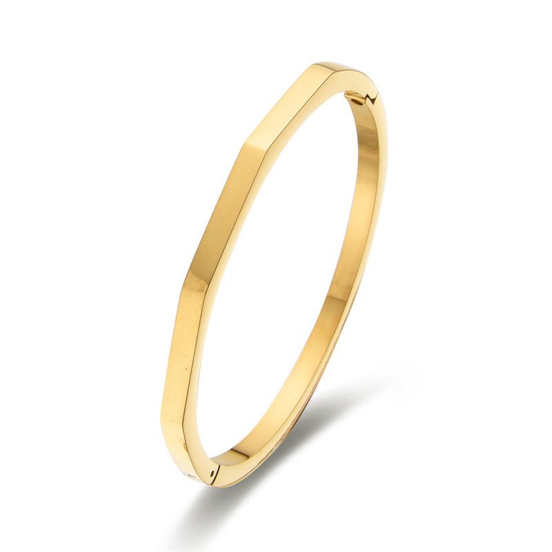 Bracelets & Bangles Classic Simple Solid Color Angular Stainless Steel Bracelet Personalized Solid Color Diamond Angular Geometric_ipsvogv.com