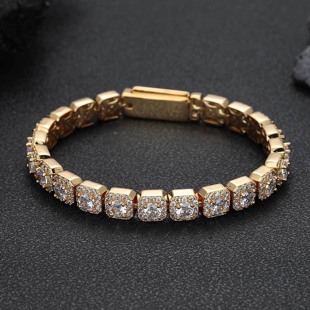 Men's Jewelry Hip Hop Jewelry 7mm Flip Buckle Bracelet Zircon Rock Candy Chain Jewelry Men's Bracelet_ipsvogv.com