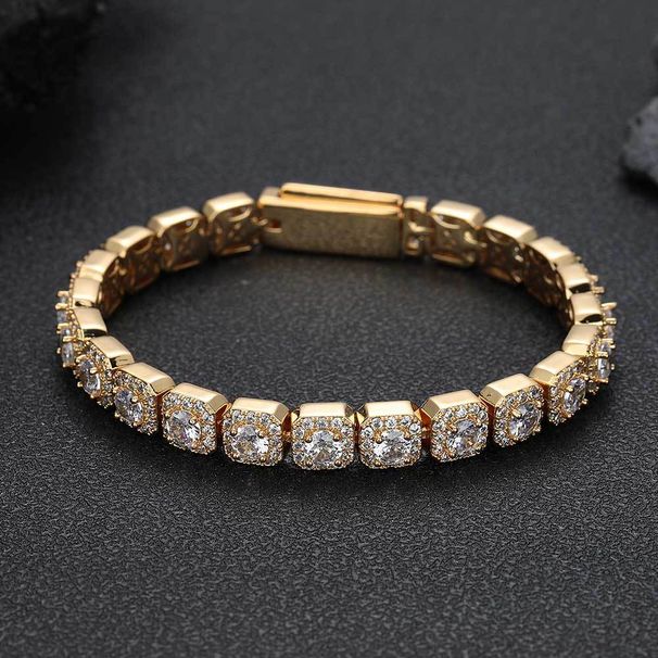 Men's Jewelry Hip Hop Jewelry 7mm Flip Buckle Bracelet Zircon Rock Candy Chain Jewelry Men's Bracelet_ipsvogv.com