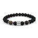 INS Stainless Steel 10mm Natural Stone Tiger Eye Obsidian Men's Bracelet_ipsvogv.com