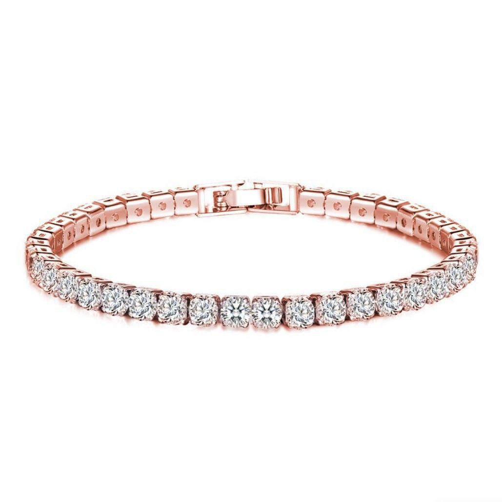 Fashion 4mm Zircon Bracelet Pull Out Adjustable Length Bracelet Combination Set All Match Tennis Chain_ipsvogv.com