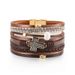 Jewelry Accessories Bohemian Multi-layer Woven Leather Cross Inlaid With Pearl Bracelet_ipsvogv.com