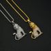 New Hip-Hop Jewelry Gold-Plated Diamond-Studded Fashion Personality Lion Titanium Steel Necklace Pendant_ipsvogv.com