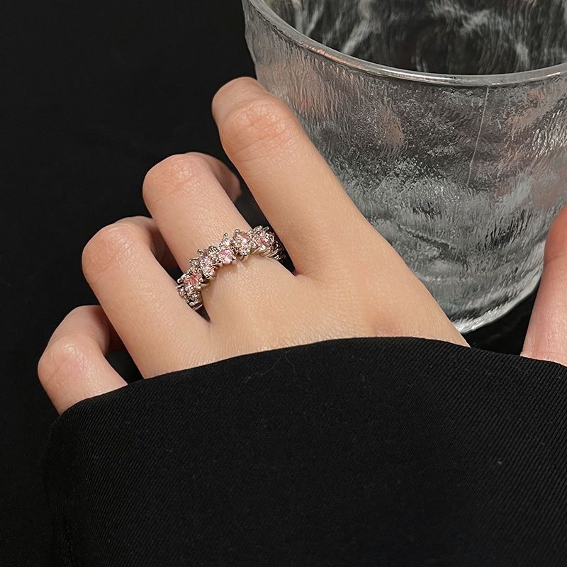 Heavy Duty Pink Diamond With Thick Thin Layering, Light Luxury, Exquisite Rose Arrangement, Full Of Diamonds, Zircon,_ipsvogv.com