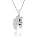 Unisex New Cartoon Rabbit Pendant Hip Hop Personality Trend Men's Micro Inlaid T Square Zircon Hip Hop Necklace_ipsvogv.com