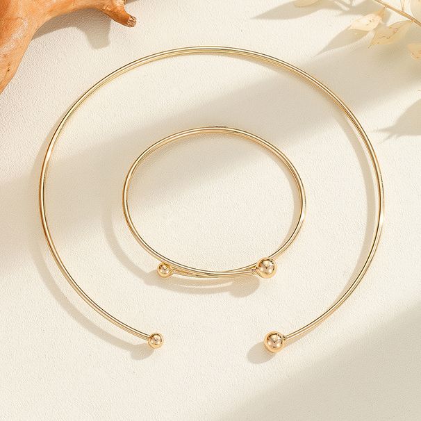 New Collection: Necklace Bracelet Set, Simple Gold Tone, Elegant And Unique Women's Jewelry_ipsvogv.com