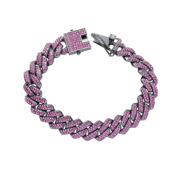 Full Diamond Cuban Chain Trendy Hip Hop Cool Bracelet_ipsvogv.com