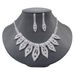 BRIDAL SHIMMER - Rhinestone Wedding Jewelry Set (Silver Necklace & Earrings, Photography-Ready Bridal Accessories)_ipsvogv.com