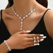 Claw Chain Full Diamond Three Piece Set Necklace Earrings Bracelet Dinner Dress Jewelry Accessories_ipsvogv.com