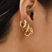 Gold Retro Simple Geometric Twist Round Stacked Light Earrings Ear Jewelry_ipsvogv.com