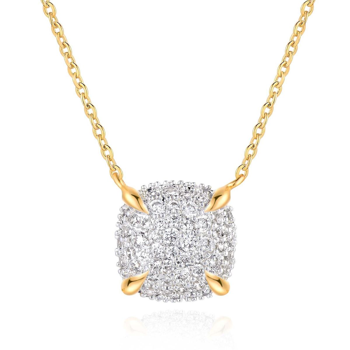Fashion Items Copper Inlaid Zirconium Square Round Pendant Personality Niche Elegant Temperament Women's Necklace_ipsvogv.com