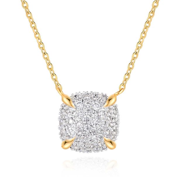 Fashion Items Copper Inlaid Zirconium Square Round Pendant Personality Niche Elegant Temperament Women's Necklace_ipsvogv.com