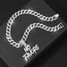 Hip Hop Exaggerated Double Row Letter NO FAVORS Full Diamond Pendant Necklace Personalized Men's Cuban Chain_ipsvogv.com