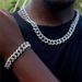 Rough Diamond Cuban Chain Men's Titanium Steel Necklace Men's Trendy Hip Hop Full Diamond Cuban Necklace_ipsvogv.com