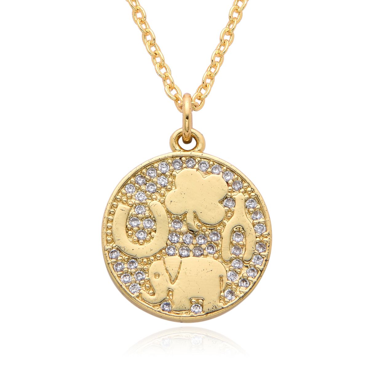 Unisex Micro Inlaid Zircon Simple Light Luxury High End Round Love Heart Pendant Necklace_ipsvogv.com