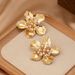 Jewelry Personality Fashion Metal Flower Core For Women Elegant Simple Minimalist Style Earrings_ipsvogv.com