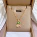 【 Titanium Steel 】 Light Luxury Cherry Pink Diamond Small Fresh Micro Inlaid Real Gold Necklace Earrings INS Clavicle_ipsvogv.com