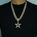 Unisex Hot Selling Dallas Cowboys Football Team Badge Blue Oil Drip Five Pointed Star Alloy Pendant Necklace_ipsvogv.com