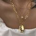 Women’s Jewelry Set Fashion Retro Gold Plated Titanium Steel Double Layer Special Shaped Baroque OT Buckle Necklace_ipsvogv.com