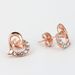 Unisex popular jewelry Korean style heart earrings micro inlaid rose gold plated earrings_ipsvogv.com