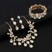 Hot Selling Bride Rhinestone Necklace Earrings Bracelet Three-Piece Set Water Drop Pendant Women Jewelry S_ipsvogv.com