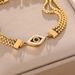 Temperament Three Layer Chain Geometric Eye Pattern Inlaid Diamond Wide Bracelet Titanium Steel Color Preserved_ipsvogv.com