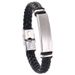 Stainless Steel Simple Plain Engraved Leather Woven Men's Bracelet_ipsvogv.com