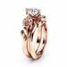 Sanjie Jewelry Pink Peach Heart Claw Set With Zircon Stone Novel Water Drop Diamond Women's Ring_ipsvogv.com