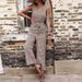 Printed fashion pants with straight tube leopard print jumpsuit_ipsvogv.com