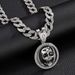 Hip Hop New Product Drip Oil Alloy Pendant Personalized Cool 3D Skull Necklace Men's Jewelry_ipsvogv.com