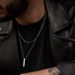 Mens Jewellery Rectangle Pendant Classic Width 2mm Stainless Steel Link Chain Necklace For Men Jewelry Gift_ipsvogv.com