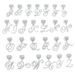 Hip Hop Flower Grass Body 26 English Letter Pendant Necklace Heart Button Full Diamond Cuban Chain Accessories_ipsvogv.com