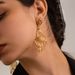 INS Light Luxury Metal Minimalist Style Gold-Plated Hollow Leaf Design Sense Drop Earrings For Women_ipsvogv.com