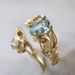 Sanjie Yiwu New Gold Crown Sea Blue Diamond Pair Instagram Internet Celebrity Handmade Women's Ring_ipsvogv.com