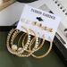 Wrapping Pearl Big Ear Ring Geometric Earrings Set Simple Love Stud Earrings Combination Earrings_ipsvogv.com