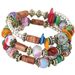 Bohemian Style Turquoise Shell Crystal Accessories Mixed With Multi-layer Beaded Temperament Elastic Bracelet_ipsvogv.com