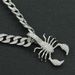 Hip Hop 3D Full Diamond Scorpion Shaped Pendant Trendy Punk Motorcycle Wear Cuban Chain Necklace_ipsvogv.com