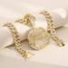 Full Diamond Last Dinner Pendant With Alloy Diamonds For Men And Women Classic Cuban Necklace_ipsvogv.com