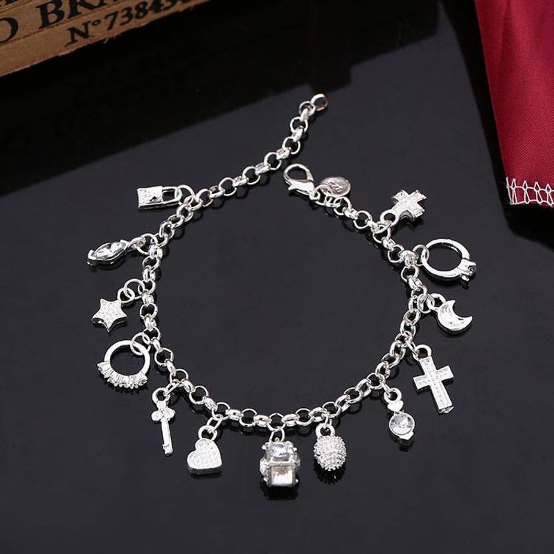 sier Temperament Thirteen Pendant Bracelet Ladies Multi Element Fashion Simple Jewelry_ipsvogv.com